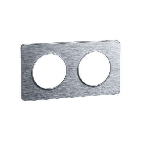 Placa de interruptor Schneider Electric odace touch 2 puestos aluminio cepillado