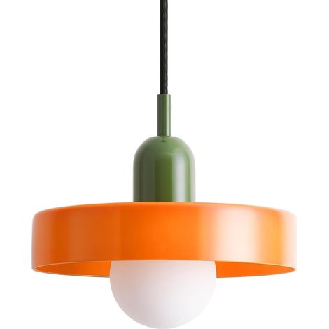 Lucentezza in vetro moderna E27 lucentezza regolabile in alta qualità per l'isola della cucina, la sala da pranzo, la camera da letto o il caffè (arancione) non contiene ampolle (1/4)
