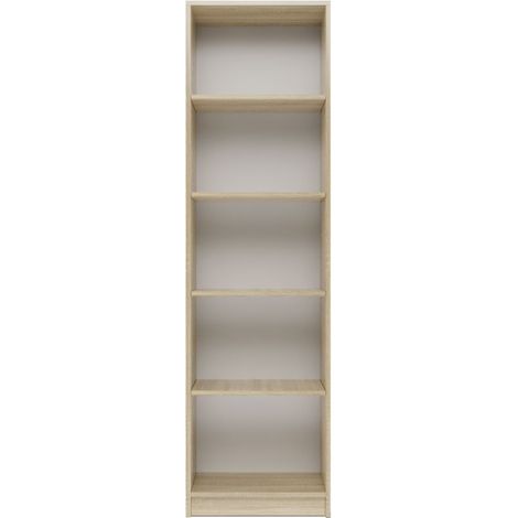 CDF Bücherregal R50 Farbe: Eiche Sonoma Breite: 50 Zentimeter Für Wohnzimmer, Büro und Arbeitszimmer Regal für Bücher und Spielzeug Ideal für Kinderzimmer, Teenager, Jugendzimmer (1/4)