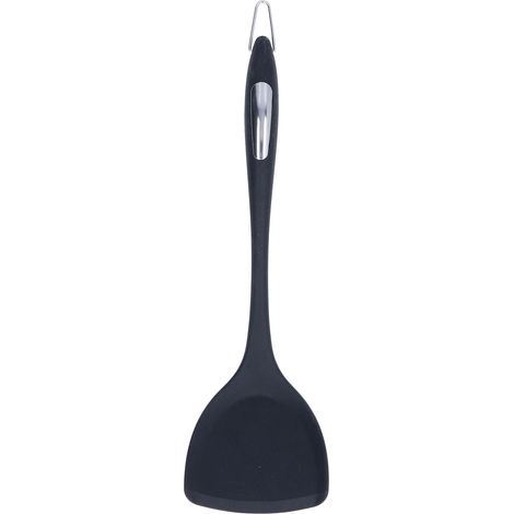Spatule en silicone alimentaire sans soudure, ustensile de cuisine noir (1/4)