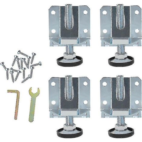 4 Pieds de Mise à Niveau en Acier Inoxydable, Pattes Réglables pour Établi, Vis de Calage Robustes, Quincaillerie de Précision (1/2)