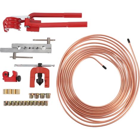 [Kit de Flare de Ligne de Frein] Kit d'Expansion de Tube avec 5 Adaptateurs 3/16 1/4 5/16 3/8 1/2 Inch + Cintreur/Coupeur et 20 Vis pour Cuivre/Aluminium/Brass - ManoMano (1/5)
