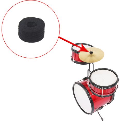10 pièces de feutres de cymbales noir pour batterie, accessoires de remplacement (1/5)