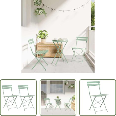 Klappbar -  Gartenklappstuhl 2 pcs Hellmint 42 x 46 x 82cm Metall (1/5)