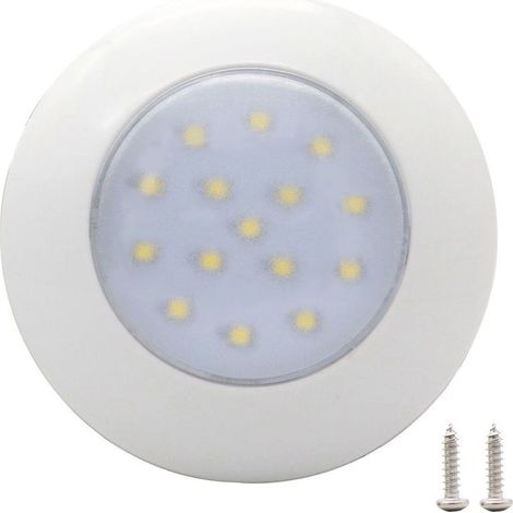 Lumiere Interieure De Voiture Ronde 15Led, Lumiere Interieure Impermeable De Lumiere Blanche 12V, 95Mm (1/4)