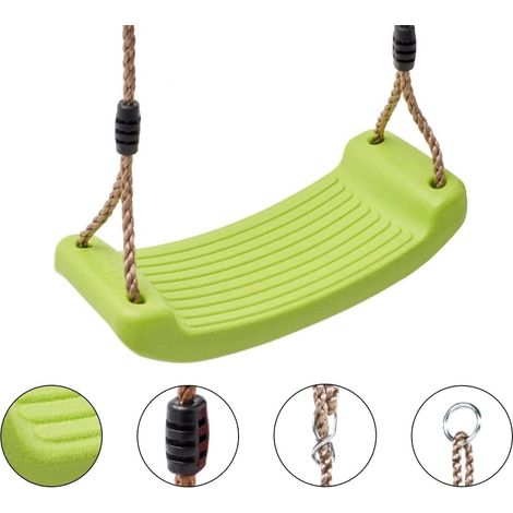 Tavoletta altalena per bambini 3-12 anni in resina resistente con corde regolabili (1/4)