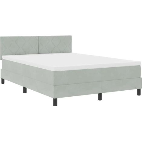 Maison Exclusive - Letto a Sorgente LED Grigio chiaro 140 x 190 cm Velluto (1/5)