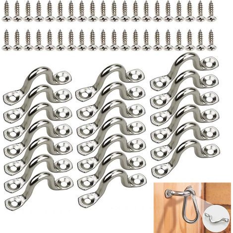 20 Pièces Boucles de Pont pour Kayaks, Plaques Forme à Bosse Boucle, Plaque Oeillet Acier Inoxydable 304, avec 40 vis, pour Bateau Bimini Kayak Canoë Voile d'Ombrage Voiture(4mm) (1/5)