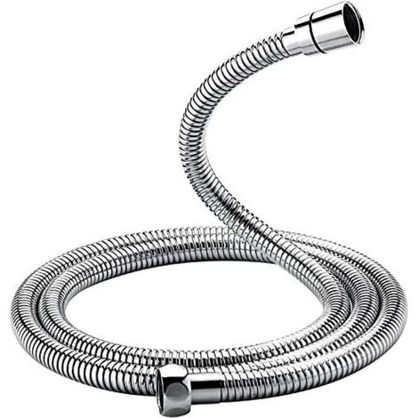G851-20, Flexible de Douche Universel (G1/2 pouces, 2M), Tuyau de Douche Anti-Torsion et Anti-Pliure, Acier inoxydable/Chrome (1/4)
