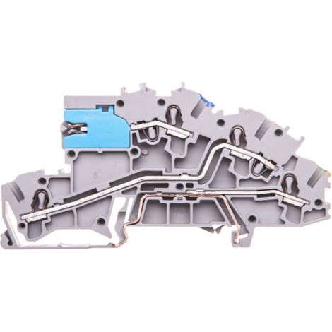 Conector de riel de 3 niveles 2,5 mm2 NT/L/PE gris 2003-7641 topjobs