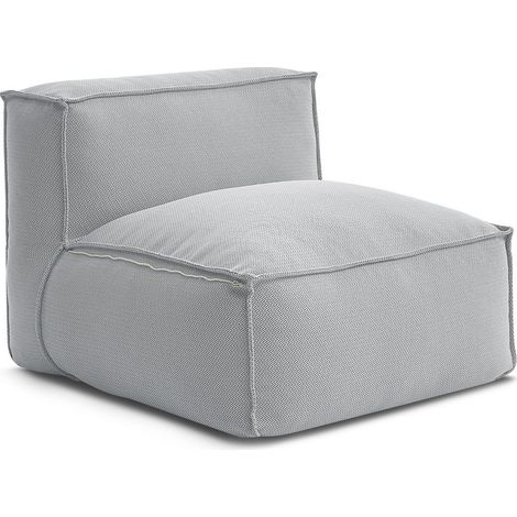 BOBOCHIC - Chauffeuse 1 place sans accoudoir avec bâche de protection pour canapé de jardin modulable BIARRITZ Gris (1/5)