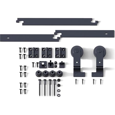 Kit de quincaillerie for Porte coulissante Pliante Double de 6/6,6 Pieds, système de quincaillerie for Porte coulissante à 2 Portes(183CM 6FT Rail Kit) (1/5)