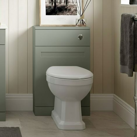Signature Duke Back To Wall WC Toilet Unit 500mm Wide - Matt Reed Green (1/4)