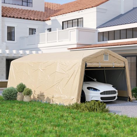 Tente garage carport dim. 6,2L x 3,3l x 2,4H m acier galvanisé robuste PE haute densité 150 g/m² imperméable anti-UV (1/5)