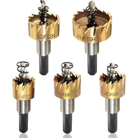 Set mit 5 HSS-Bohrern für Edelstahl-Lochsägen (15-30 mm) (1/5)