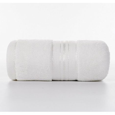 Juego de 3 toallas de baño blancas de algodón, tamaño rectangular 35,5 x 76 cm (14 x 30 pulgadas).