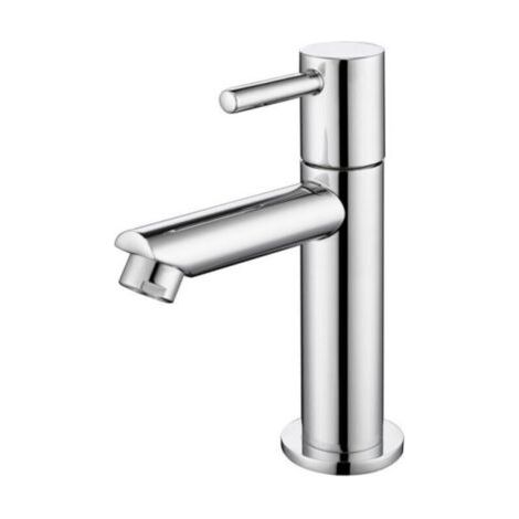 Robinet Eau Froide Robinetterie Lavabo pour Lave-Mains Robinet Salle de Bain Corps en Laiton Chromé Mousseur Démontable Haute Qualité (1/5)