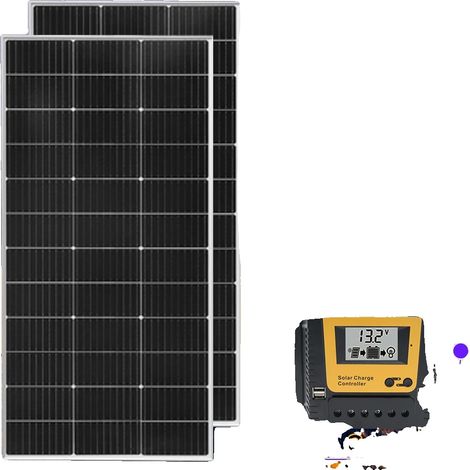 Sistema de paneles solares de alta eficiencia, compatible con sistemas aislados de la red eléctrica, kit solar de 24 V y 300 W. (1/2)