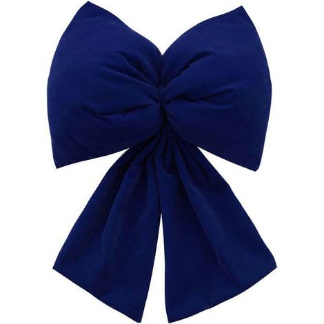 Grand rouge effet floqué tissu nœud décoratif, avec suspendu sangle, pour le sapin manteau de cheminée porte décoration de fête,Bleu,L (1/5)