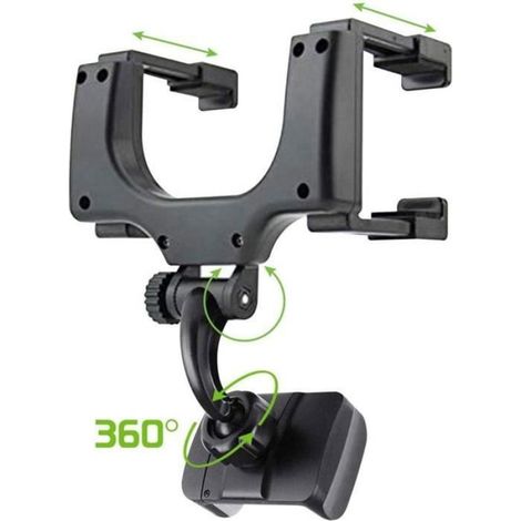 Support Téléphone Rétroviseur Voiture - Rotation 360 Degrés - Compatible Smartphone 3 À 5,5 Pouces - Pour Utilisation Automobile - 1 Pièce (1/4)