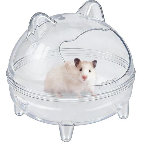 Bañera para hámster, caja de arena para baño de hámster, arena para hámster, recipiente de baño para todas las mascotas pequeñas, hámsteres y ardillas. (1/5)