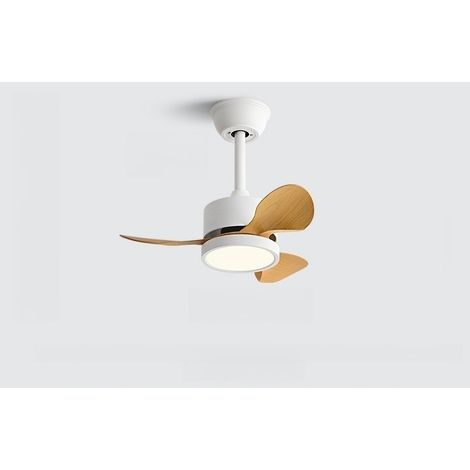 Ventilateur plafond LED 56 cm, 24 W, 3 températures de couleur, moteur DC réversible, 6 vitesses, 3 pales, Commande par interrupteur mural, Effet bois (1/2)