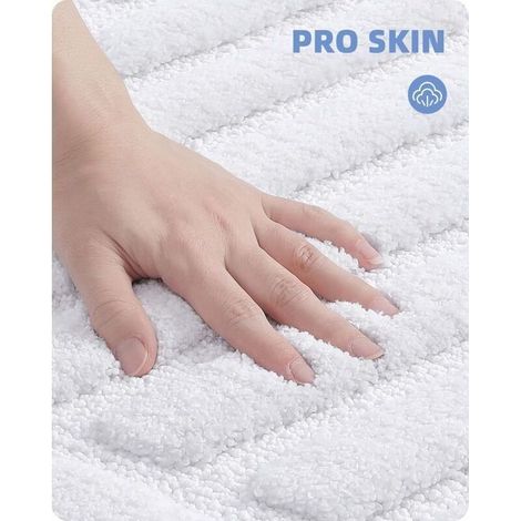 Tapis de bain antidérapant en microfibre ultra-absorbant – 50 x 80 cm, blanc, lavable en machine (1/3)