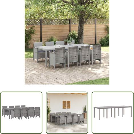 vidaXL Terrasse - Garten Essgruppe 9 pcs Weiß Polypropylen (1/5)
