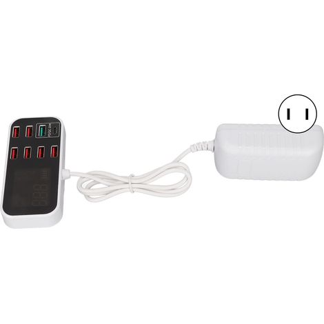 Station de charge USB 8 ports 40W 8A Anwintk A9D+ avec PWM, charge rapide plug-and-play pour smartphones et tablettes, prise US 100-240V (1/5)