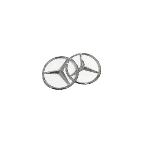 Lot de 2 logos arrière Mercedes-Benz 9 cm – Autocollants en plastique ABS argent – Logo 90 mm pour coffre – Personnalisation élégante-Crezuo