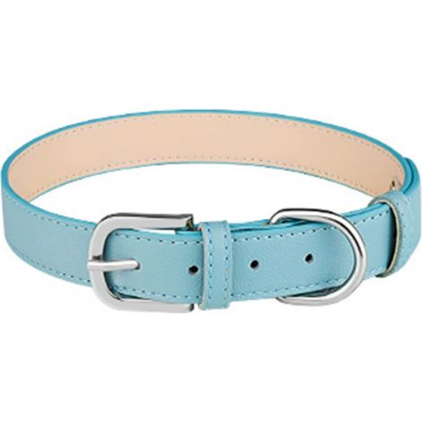 1 Collier chien, cuir PU roulé, boucle métal, anneau D, ajustable 22-29,5cm, petit moyen chiot (1/5)