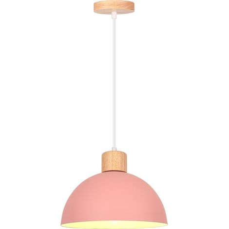 Lustre En Métal Vintage Suspension Luminaire Moderne Lampe À Suspension D'Intérieur Simple E27, Rose Pour Restaurant Cuisine (1/5)