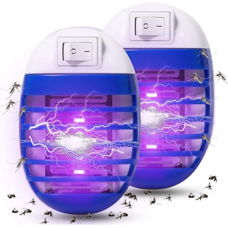 Lot de 2 pièges à insectes électriques anti-mouches et moustiques, avec lumière LED intégrée pour terrasse, chambre, cuisine et bureau. (1/5)