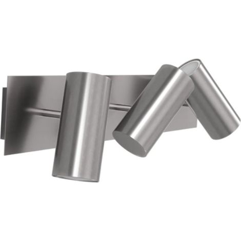 Applique moderno lampadari bartalini olocaro 2 gu10 led orientabile metallo, finitura metallo cromo spazzolato