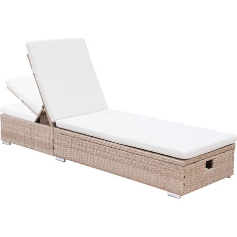 sweeek - Sonnenliege mit Kunststoffgeflecht, Polyester, 5-fach verstellbar