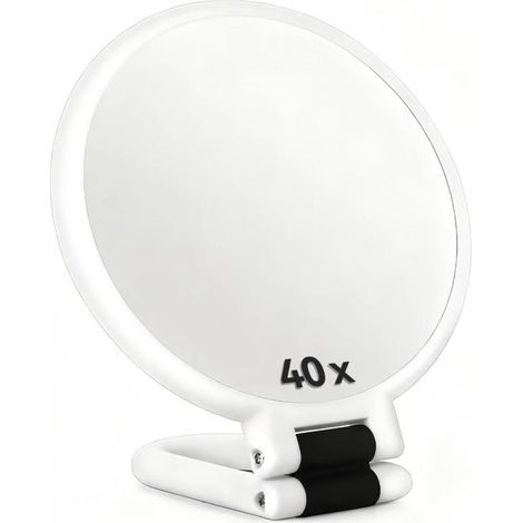 Kosmetikspiegel Griff verstellbar 360, 40X vergroessernd, praezises Schminken Rasieren, Saugfuss, Bad (1/4)