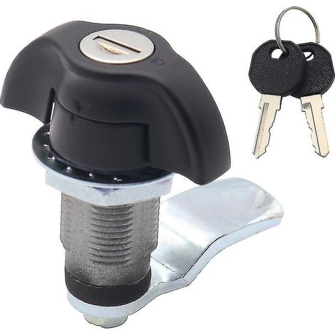Serrure à came pour armoire avec 2 clés, idéale pour remorques, caravanes, camping-cars et camions. (1/5)