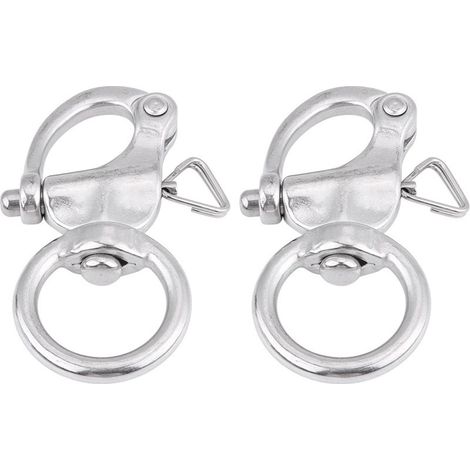 2 pièces mousqueton en acier inoxydable 316 boucle accolade anneau outil utile anneau rond manille 76mm (1/5)