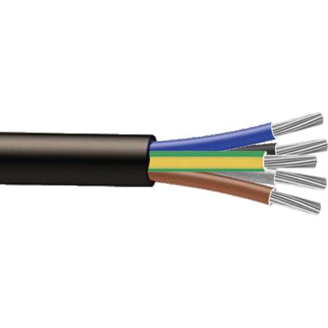 Bis-Electric – Câble électrique 5G 16mm² à la coupe 10m – Isolation PVC – Ame aluminium – Tension 600/1000V – Souplesse classe 2 - 5G16mm