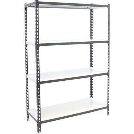 SimonRack Étagère Rangement, 1500x900x500 mm, 4 Niveaux, 180 kg Capacité de Charge et Point de Flexion, Métal , Étagère Garage, Anthracite/Blanc - Simonclick (1/5)