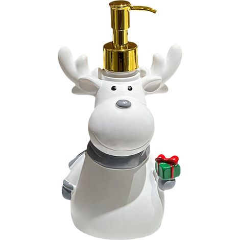 Soap Dispenser Refillable Reindeer Theme Bottle Decoration