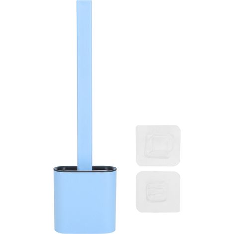Langstielige Toilettenbürste mit Wandhalterung, Badezimmer-Reinigungszubehör, Blau (1/5)