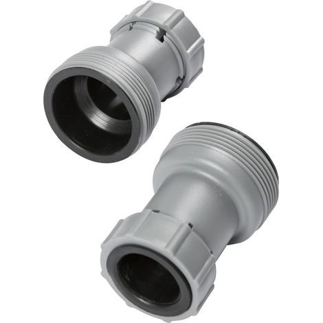 58236 Lot de 2 adaptateurs (diamètre 38/32 mm, filetage externe) — Gris Kit d'adaptateurs pour tuyau de piscine Connecteur pour pompe à sable de piscine (1/5)