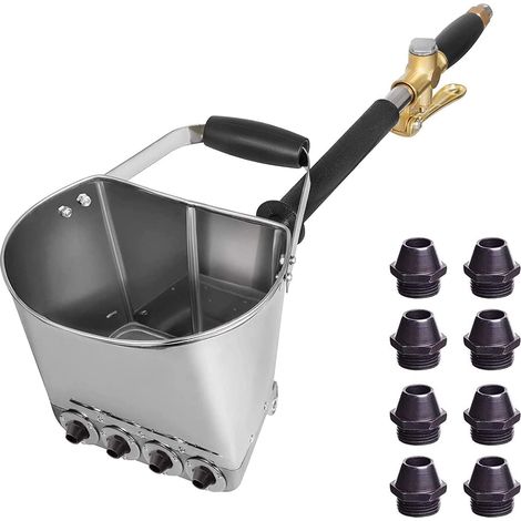 Pulvérisateur de Mortier Multifonctionnel Ciment Pistolet à Trémie Pulvérisateur de Plâtre avec 8 Buses Métalliques en Acier Inoxydable pour Mur (1/5)
