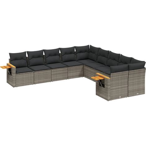Maison Exclusive - Patio Sofa Set 10 plaza Grey (1/5)