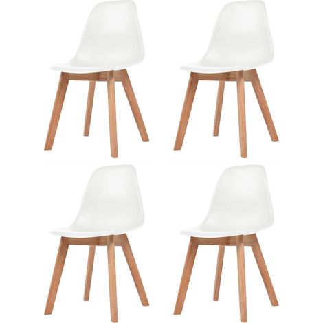 Lot de 4 Chaises de salle à manger - Chaises à dîner Blanc Plastique BV954337 - BonneVie (1/5)