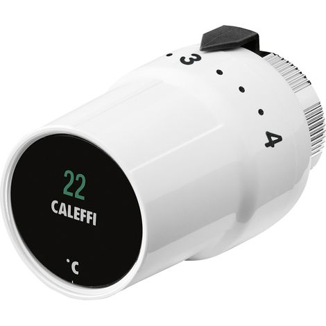Caleffi – Tête thermostatique électrothermique avec indicateur de température – Plage de réglage de +7 °C à +28 °C – Norme EN 215-2019 – Compatible Heimeier et Honeywell (1/6)