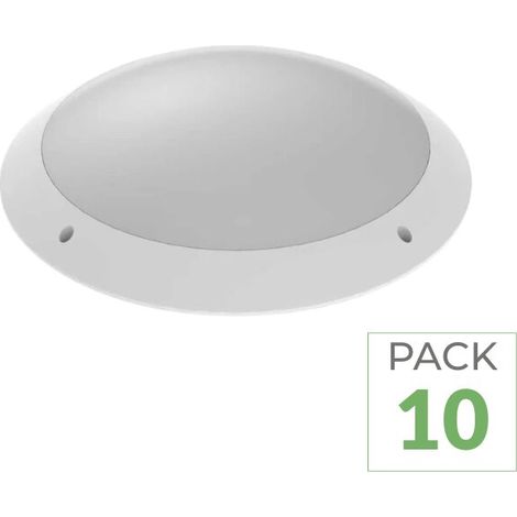 Pack de 10 - Hublot LED IP65 IK10 ø30 cm pour 2 Ampoules E27 - SILUMEN