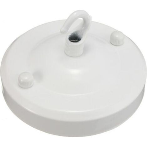 10 Pieces Vintage Iron Ceiling Hooks - White, Metal Hanging Plate with Hook and Suction Cup for DIY Accessories, Ceiling Base (1/5)