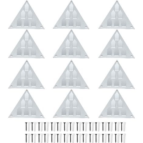Clips d'empalage pour panneaux acoustiques, 12 pièces, support triangulaire en acier galvanisé avec vis, mur insonorisé (1/5)